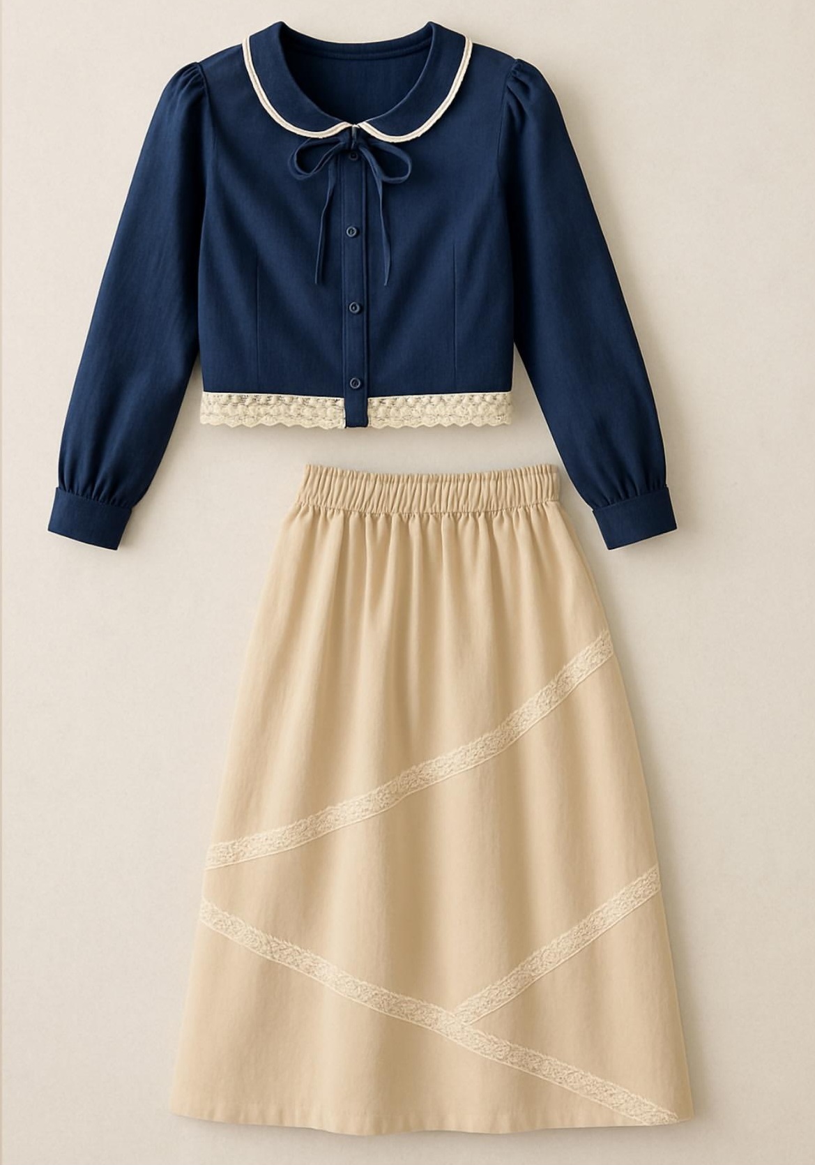 کراپ زنانه جین نوار دوزی دانتل